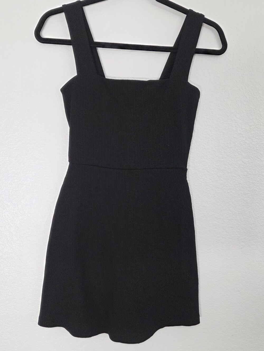 Victoria's Secret Pink Mini Tank Dress Rib Built In Shorts Black Large Size Xs